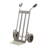 Foto articolo dell\'articolo Carrello in acciaio con sponda sollevata - Ruote antiforatura - Portata 350 kg