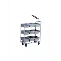 Foto articolo dell\'articolo Carrello in acciaio per la raccolta di ordini e posta - Vaschette NON incluse - Lunghezza 800 mm