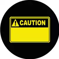 Foto articolo dell\'articolo Gobo in Vetro Borosilicato – Cartello CAUTION - 2 | Compatibile con Proiettori GOBO Service