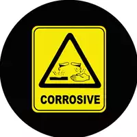 Foto articolo dell\'articolo Gobo in Vetro Borosilicato – Cartello CORROSIVE | Compatibile con Proiettori GOBO Service
