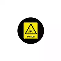Foto articolo dell\'articolo Gobo in Vetro Borosilicato – Cartello POISON | Compatibile con Proiettori GOBO Service