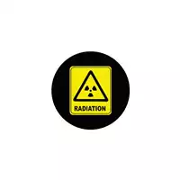 Foto articolo dell\'articolo Gobo in Vetro Borosilicato – Cartello RADIATION | Compatibile con Proiettori GOBO Service
