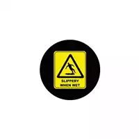 Foto articolo dell\'articolo Gobo in Vetro Borosilicato – Cartello SLIPERY WHEN WET | Compatibile con Proiettori GOBO Service
