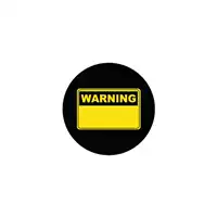 Foto articolo dell\'articolo Gobo in Vetro Borosilicato – Cartello WARNING | Compatibile con Proiettori GOBO Service