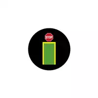 Foto articolo dell\'articolo Gobo in Vetro Borosilicato – Passaggio Pedonale + STOP | Compatibile con Proiettori GOBO Service