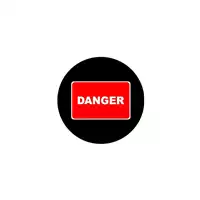 Foto articolo dell\'articolo Gobo in Vetro Borosilicato – Segnale DANGER | Compatibile con Proiettori GOBO Service