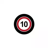 Foto articolo dell\'articolo Gobo in Vetro Borosilicato – Segnale Limite di Velocità 10 Km/h | Compatibile con Proiettori GOBO Service