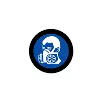 Foto articolo dell\'articolo Gobo in Vetro Borosilicato – Segnale Obbligo DPI Maschera Antipolvere | Compatibile con Proiettori GOBO Service