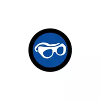 Foto articolo dell\'articolo Gobo in Vetro Borosilicato – Segnale Obbligo DPI Occhiali da Saldatura | Compatibile con Proiettori GOBO Service