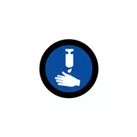 Foto articolo dell\'articolo Gobo in Vetro Borosilicato – Segnale Obbligo di Igienizzarsi le Mani | Compatibile con Proiettori GOBO Service