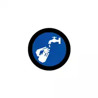 Foto articolo dell\'articolo Gobo in Vetro Borosilicato – Segnale Obbligo di Lavarsi le Mani | Compatibile con Proiettori GOBO Service