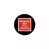 Foto articolo dell\'articolo Gobo in Vetro Borosilicato – Segnale RESTRICTED AREA - AUTHORIZED PERSONNEL ONLY | Compatibile con Proiettori GOBO Service