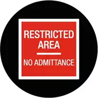 Foto articolo dell\'articolo Gobo in Vetro Borosilicato – Segnale RESTRICTED AREA - NO ADMITTANCE | Compatibile con Proiettori GOBO Service