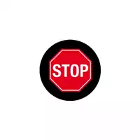 Foto articolo dell\'articolo Gobo in Vetro Borosilicato – Segnale STOP | Compatibile con Proiettori GOBO Service