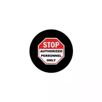 Foto articolo dell\'articolo Gobo in Vetro Borosilicato – Segnale STOP - AUTHORIZED PERSONNEL ONLY | Compatibile con Proiettori GOBO Service