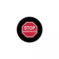 Foto articolo dell\'articolo Gobo in Vetro Borosilicato – Segnale STOP - DO NOT BLOCK | Compatibile con Proiettori GOBO Service