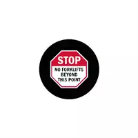 Foto articolo dell\'articolo Gobo in Vetro Borosilicato – Segnale STOP - NO FORKLIFTS BEYOND THIS POINT | Compatibile con Proiettori GOBO Service