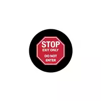 Foto articolo dell\'articolo Gobo in Vetro Borosilicato – Segnale STOP EXIT ONLY - DO NOT ENTER | Compatibile con Proiettori GOBO Service