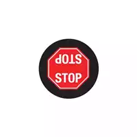 Foto articolo dell\'articolo Gobo in Vetro Borosilicato – Segnale STOP Specchiato | Compatibile con Proiettori GOBO Service