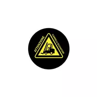 Foto articolo dell\'articolo Gobo in Vetro Borosilicato – Segnale di Pericolo Attenzione Carrelli Elevatori | Compatibile con Proiettori GOBO Service