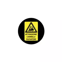 Foto articolo dell\'articolo Gobo in Vetro Borosilicato – Segnale di Pericolo Attenzione Carrelli Elevatori - 2 | Compatibile con Proiettori GOBO Service
