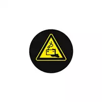 Foto articolo dell\'articolo Gobo in Vetro Borosilicato – Segnale di Pericolo Fumi e Acidi Batterie | Compatibile con Proiettori GOBO Service