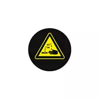 Foto articolo dell\'articolo Gobo in Vetro Borosilicato – Segnale di Rischio Sostanze Corrosivo | Compatibile con Proiettori GOBO Service