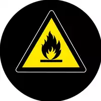Foto articolo dell\'articolo Gobo in Vetro Borosilicato – Segnale di Rischio Sostanze Infiammabili | Compatibile con Proiettori GOBO Service