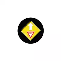 Foto articolo dell\'articolo Gobo in Vetro Borosilicato – Segnale di precedenza YELD + Direzione | Compatibile con Proiettori GOBO Service