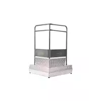 Foto articolo dell\'articolo Scaletta con piattaforma mobile in acciaio e alluminio - 2 gradini